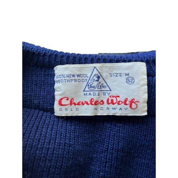 Vintage Charles Wolf Men's Sweater 100% Nordic Wool Mothproof Size Medium READ - Picture 3 of 5